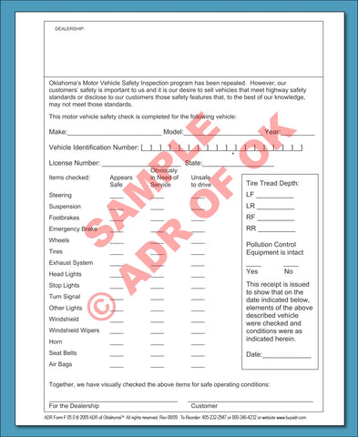 Vehicle Inspection Form