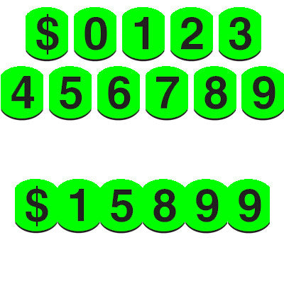 Vinyl Numbers (Bubble) - Black on Green