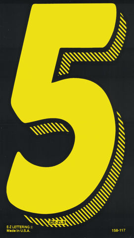 Vinyl Numbers (7.5") - Yellow on Black