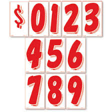 Vinyl Numbers (7.5") - Red on White