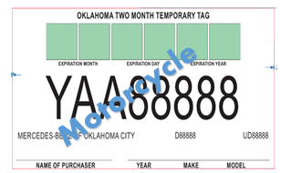 Temp Tag 10 Day (Motorcycle Size)  sold in increments of 12