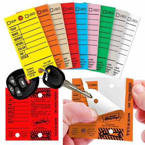 Versa-Tag Key Tags- Paper Fold Over Plastic Cover