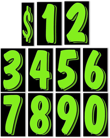Vinyl Numbers (7.5) - Green on Black
