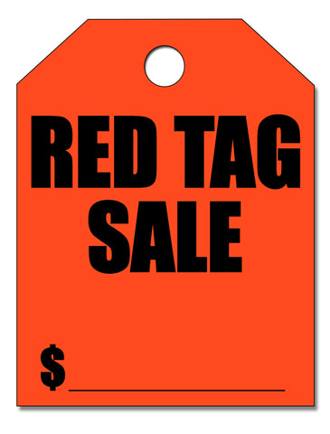 Mirror Hang Tags - "Red Tag Sale"