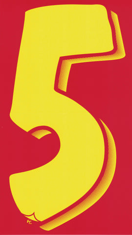 Vinyl Numbers (7.5") - Yellow on Red